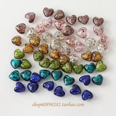 Vintage Heart Glass Jewelry Set for DIY Jewelry Making