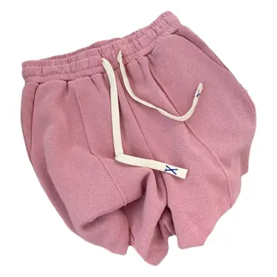 Women Drawstring Shorts Grey Loose Fit Casual