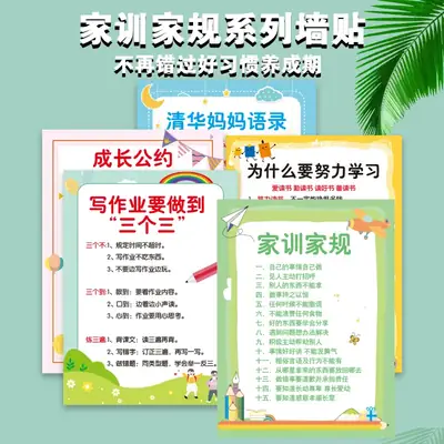 Elementary Wall Chart for Family Rules & Motivation