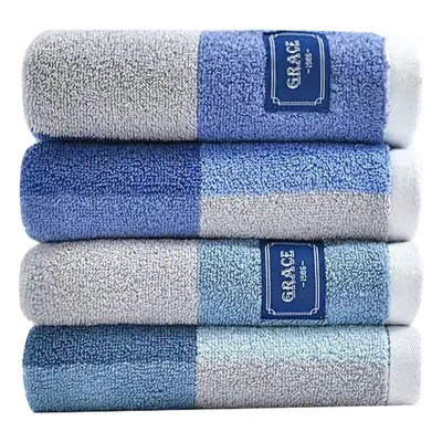 Jielia Pure Cotton Blue Checkered Towel
