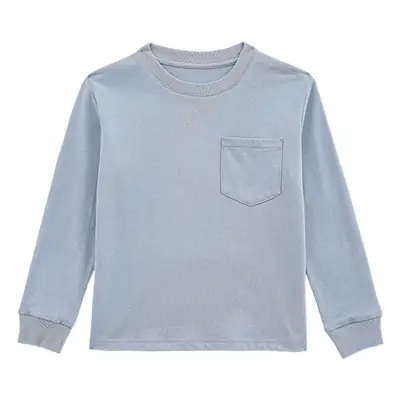 Men's Long Sleeve Cotton T-Shirt Light Blue Large
