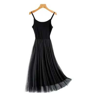 Black Halter Skirt Vest Dress for Women Summer