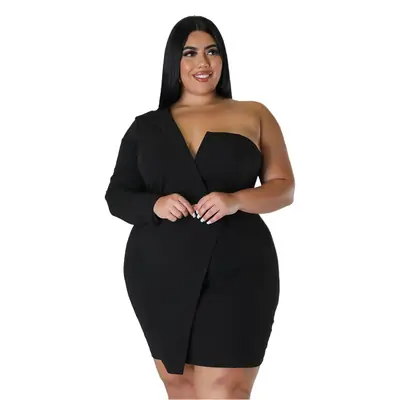 Black Slim Fit Hip Skirt Dress for Women