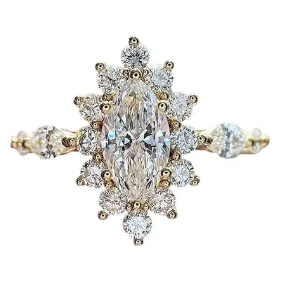 Japanese-Korean Style Flower Zircon Ring for Women