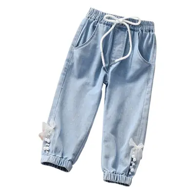 Girls Jeans Blue Korean Style Spring Autumn 2025