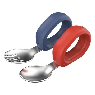 304 Stainless Steel Baby Spoon Fork with Silicone Handle