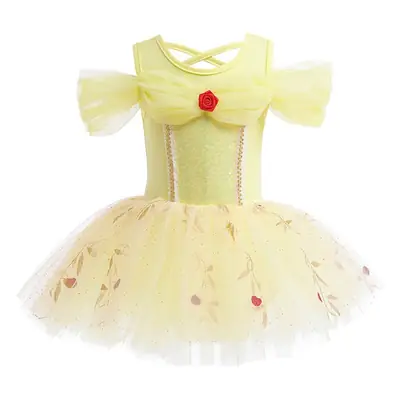 Girls Ballet Suit Training Dress Mesh Princess Dress