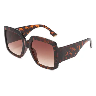 Square Sunscreen Sunglasses Large Frame Brown Tortie