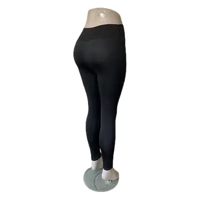 Women's Black High Waist Yoga Pants Mesh Tight Leggings Plus Size