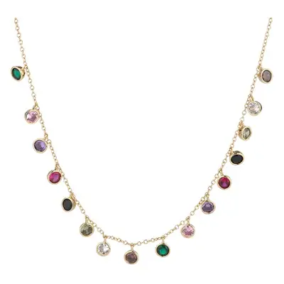 Women's Color Matching Glass Stone Necklace Set