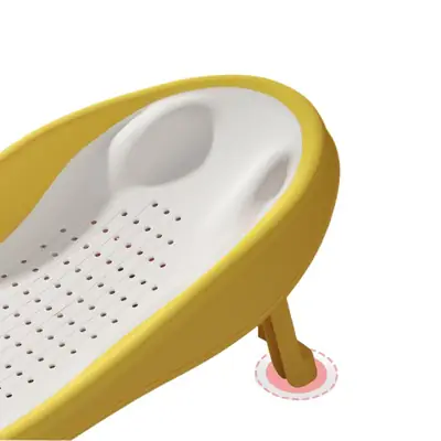 Folding Baby Bath Mat with Soft Non-Slip Surface Yellow