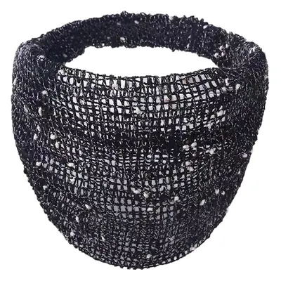 Black Beaded Wide Bristle Headband for Hair Cover