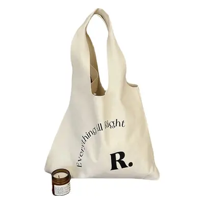 Women Canvas Tote Bag English Print Summer Shopping Bag