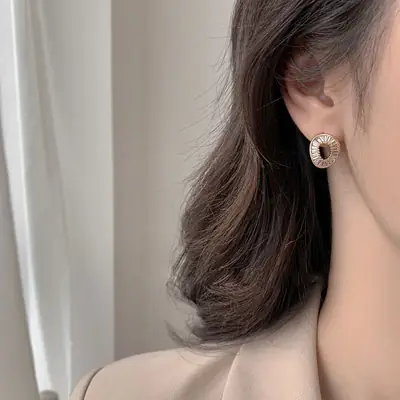 Irregular Circle Earrings Women Korean Style Elegant French