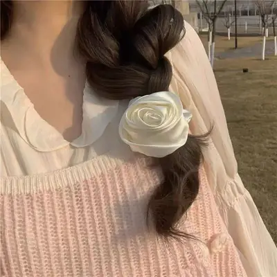 Satin Glossy Super Fairy Rose Hair Ties for Women