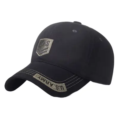 Men's Black Embroidered Baseball Cap with Logo