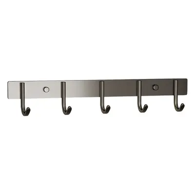 Gun Grey Aluminum Wall Hook Rack 5 Hooks