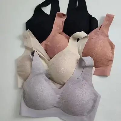 Soft Skin-Friendly V-Neck Bra Set of 4