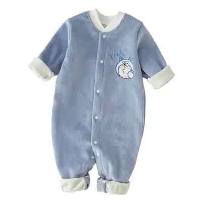 Baby Velvet Jumpsuit Blue Warm Newborn Autumn Wear