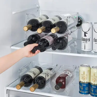 Clear Wine Rack for Refrigerator Storage