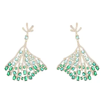 S925 Silver Diamond Fan Earrings for Women