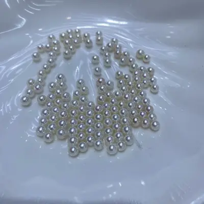 Freshwater Pearl Naked Beads 4-4.5 White Transparent