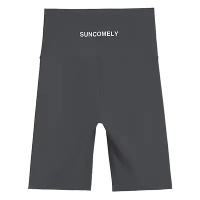 Sharkskin Five-Point Leggings Women Anti-Exposure Thin Summer Yoga Shorts Gray