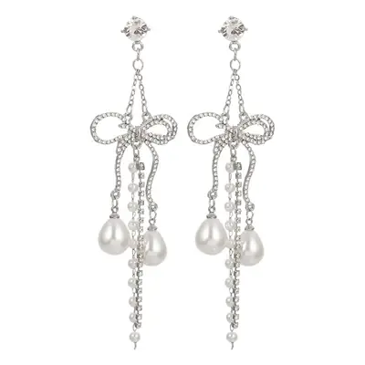Long Tassel Earrings for Ladies Luxury Pearl Design