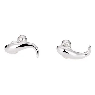 S999 Silver Face Whale Earrings for Women