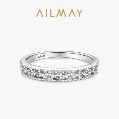 S925 Silver Flash Diamond Hollow Ring Women