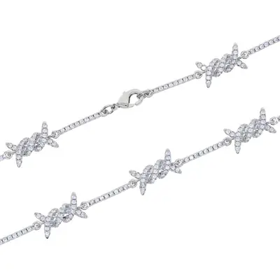 Thorn Necklace with Zircon & Gold Silver Chain