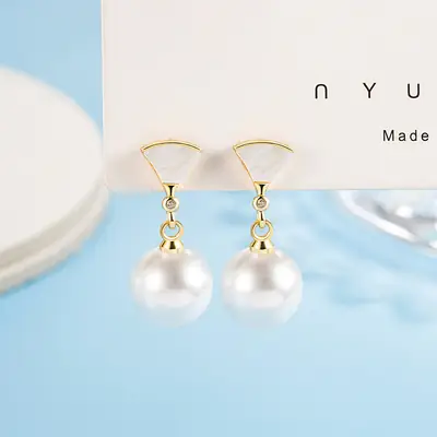 Freshwater Pearl Earrings Gold Plated Small