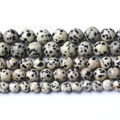 Spotted Stone Round Beads Bracelet Necklace DIY Beaded Jewelry