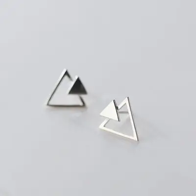 S925 Silver Triangle Earrings for Women