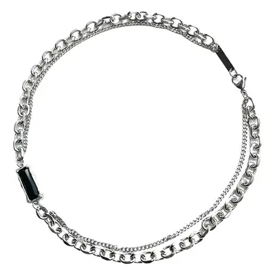 Men's Titanium Pearl Necklace with Chain & Square Bar