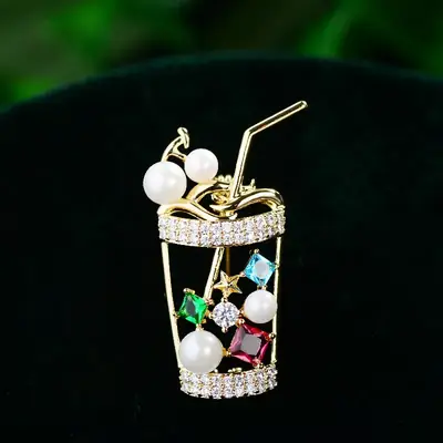 Korean Style Zircon Brooch for Women