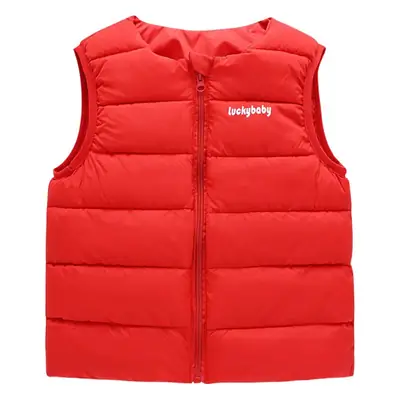 2025 Autumn Kids Down Cotton Vest Blue Pink Yellow