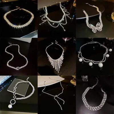 Luxury Choker Necklace with Sparkling Stones