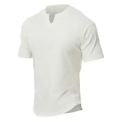 Men's Pink V-Neck Short Sleeve T-Shirt