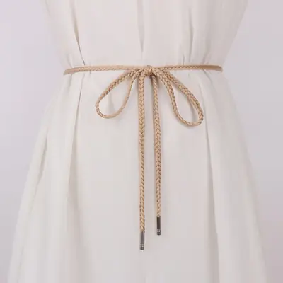 Ethnic Style Cotton Braided Waist Drawstring Belt
