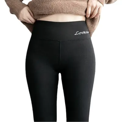 Velvet Warm Leggings Women Self Heating High Waist Cotton