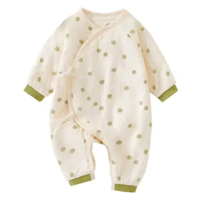 Newborn Warm One-Piece Outfit Blue White Cotton