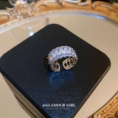 South Korea Dongdaemun Zircon Open Ring for Women