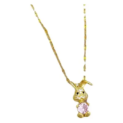 Light Luxury Pink Rabbit Necklace for Women