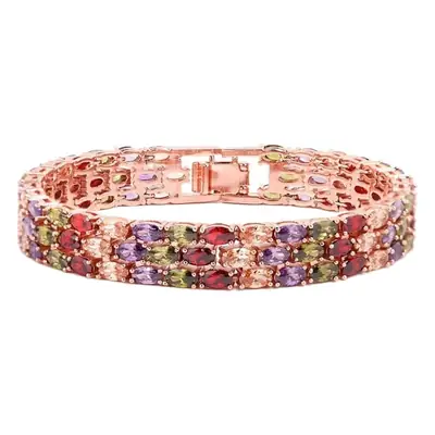 Women's Colorful Zircon Bracelet Copper Luxurious Jewelry
