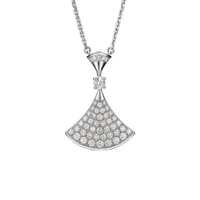 Women's 925 Sterling Silver Fan Pendant Necklace
