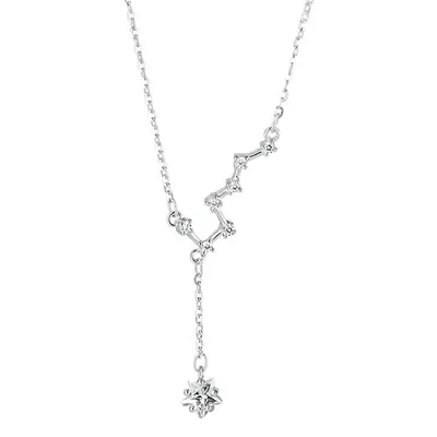 s999 Sterling Silver Big Dipper Necklace ins Light Luxury Cold Style Niche Woolen Chain Valentine's Day Gift for Girlfriend