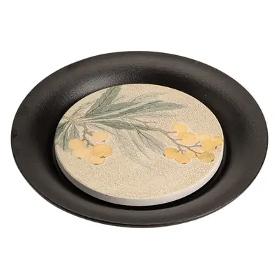Black Chengguo Tea Tray with 2 Cups