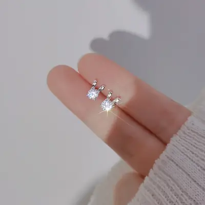 Cute Rabbit Earrings Sparkling Diamond 2024 Trendy
