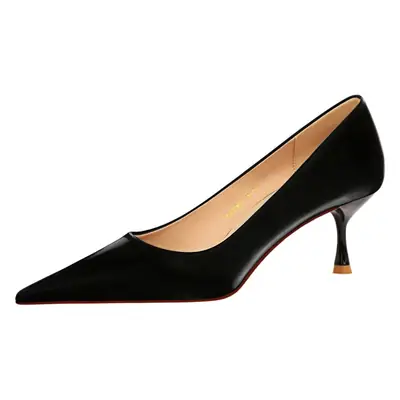 White Pointed Heel Women's Pumps